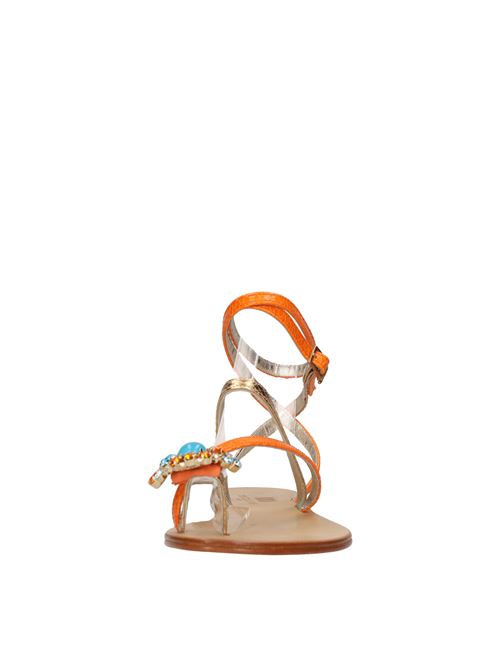 Sandali flat infradito in pelle EMANUELA CARUSO | R05/AT10TAMPCUOIARANCIO